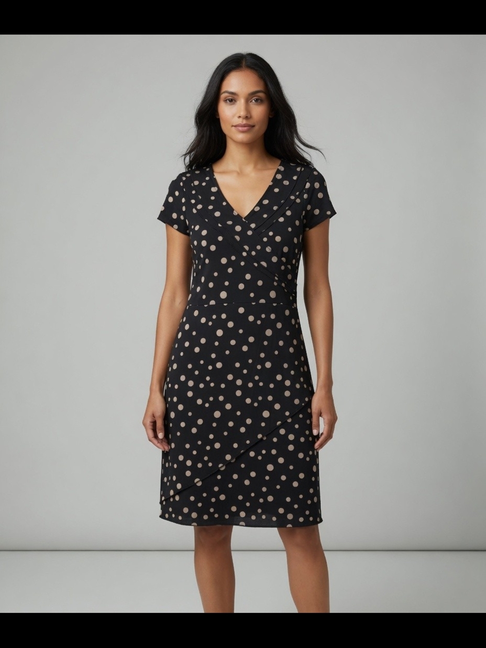 GAP Black Midi Dress with Gold Polka Dots